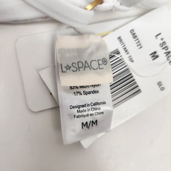 L*Space Brittany Triangle Bikini Top in Opal White Size Medium NWT - Picture 4 of 5
